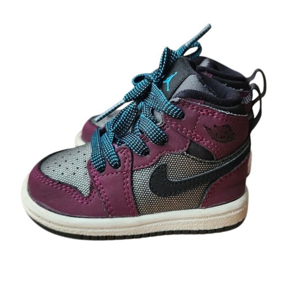 NIKE JORDAN Toddler High Top‎ Sneakers Purple Teal Gray 4C